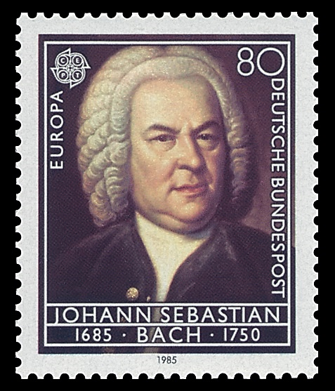 Foto: Sello conmemorativo alemán, Johann Sebastian Bach