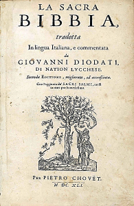Portada original de 1641 Biblia de Giovanni Diodati